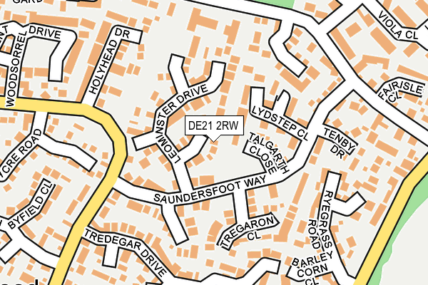 DE21 2RW map - OS OpenMap – Local (Ordnance Survey)