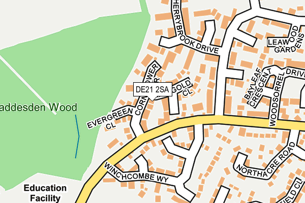 DE21 2SA map - OS OpenMap – Local (Ordnance Survey)