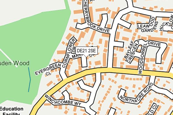 DE21 2SE map - OS OpenMap – Local (Ordnance Survey)