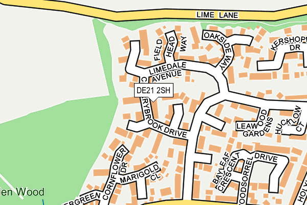 DE21 2SH map - OS OpenMap – Local (Ordnance Survey)
