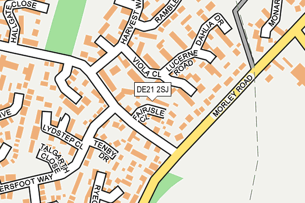 DE21 2SJ map - OS OpenMap – Local (Ordnance Survey)