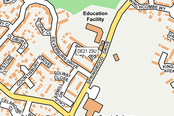 DE21 2SU map - OS OpenMap – Local (Ordnance Survey)