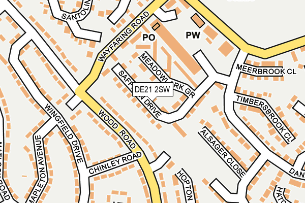 DE21 2SW map - OS OpenMap – Local (Ordnance Survey)