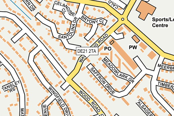 DE21 2TA map - OS OpenMap – Local (Ordnance Survey)