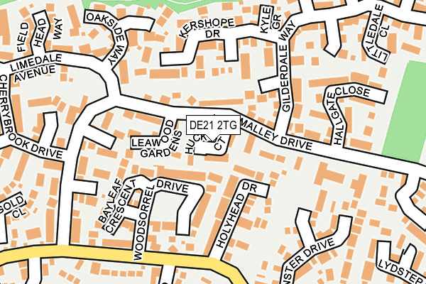 DE21 2TG map - OS OpenMap – Local (Ordnance Survey)