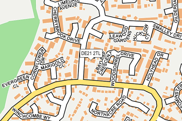 DE21 2TL map - OS OpenMap – Local (Ordnance Survey)