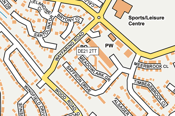 DE21 2TT map - OS OpenMap – Local (Ordnance Survey)