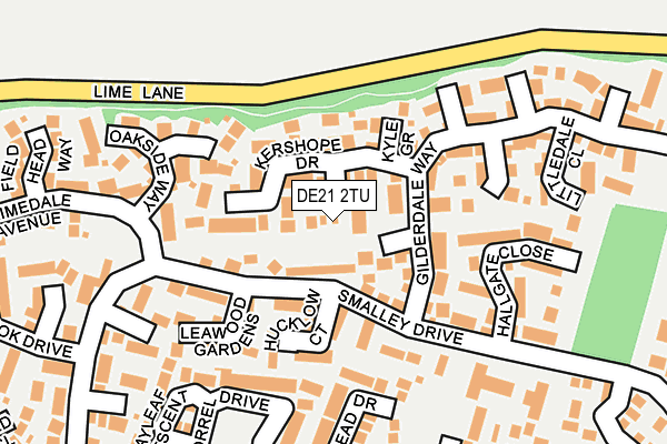 DE21 2TU map - OS OpenMap – Local (Ordnance Survey)
