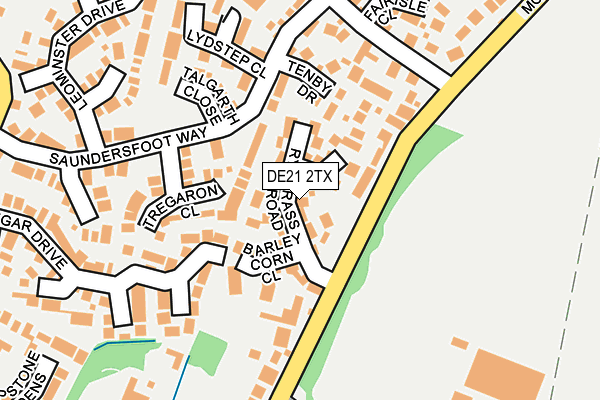 DE21 2TX map - OS OpenMap – Local (Ordnance Survey)