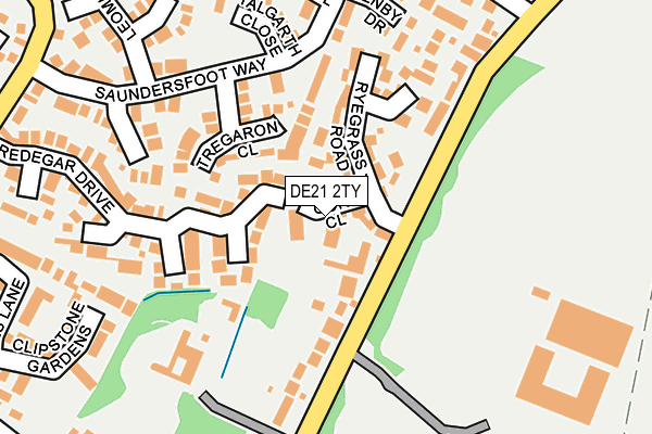 DE21 2TY map - OS OpenMap – Local (Ordnance Survey)