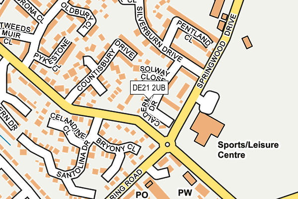 DE21 2UB map - OS OpenMap – Local (Ordnance Survey)
