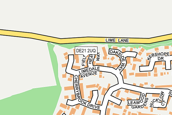 DE21 2UQ map - OS OpenMap – Local (Ordnance Survey)