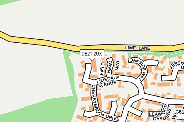 DE21 2UX map - OS OpenMap – Local (Ordnance Survey)