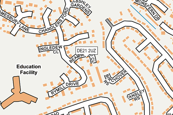 DE21 2UZ map - OS OpenMap – Local (Ordnance Survey)