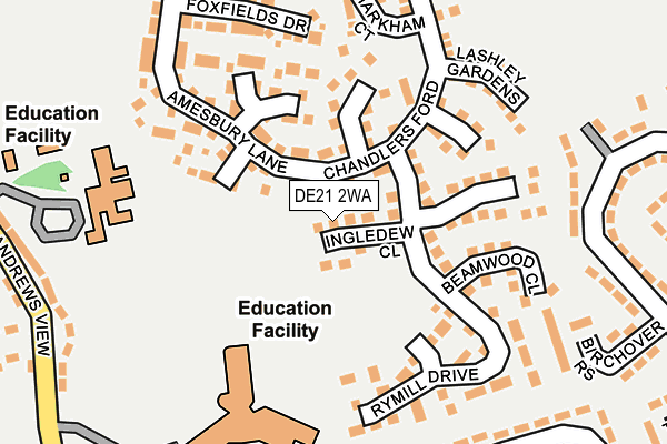 DE21 2WA map - OS OpenMap – Local (Ordnance Survey)