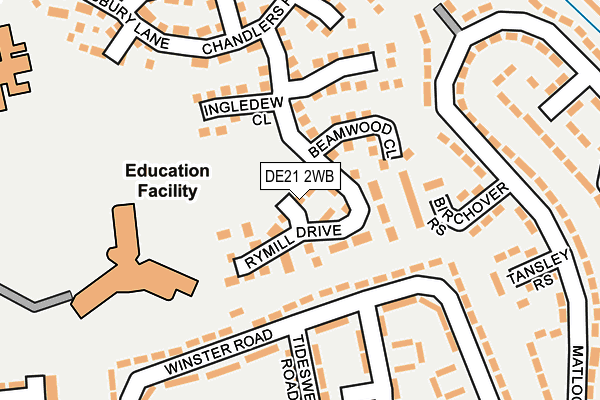 DE21 2WB map - OS OpenMap – Local (Ordnance Survey)