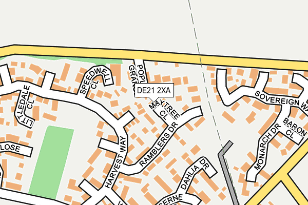 DE21 2XA map - OS OpenMap – Local (Ordnance Survey)