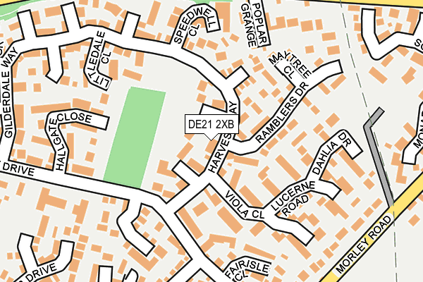 DE21 2XB map - OS OpenMap – Local (Ordnance Survey)