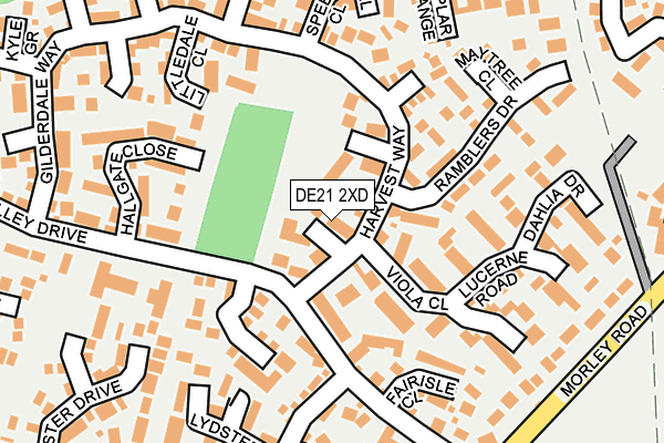 DE21 2XD map - OS OpenMap – Local (Ordnance Survey)