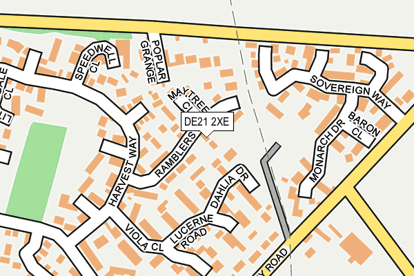 DE21 2XE map - OS OpenMap – Local (Ordnance Survey)