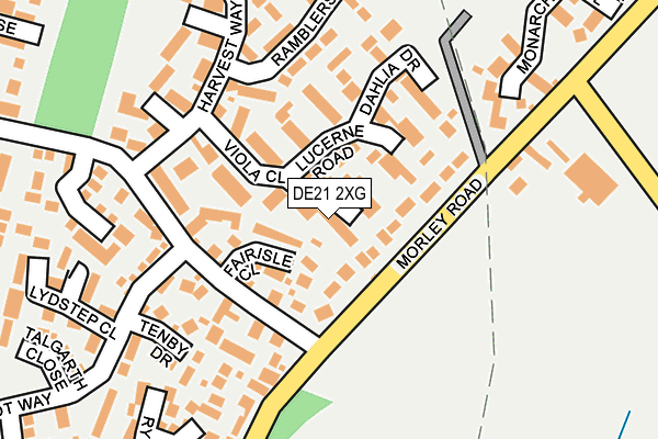 DE21 2XG map - OS OpenMap – Local (Ordnance Survey)