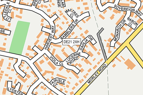 DE21 2XH map - OS OpenMap – Local (Ordnance Survey)