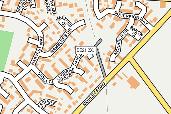 DE21 2XJ map - OS OpenMap – Local (Ordnance Survey)