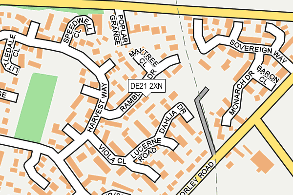 DE21 2XN map - OS OpenMap – Local (Ordnance Survey)