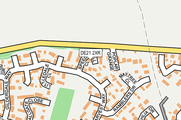 DE21 2XR map - OS OpenMap – Local (Ordnance Survey)