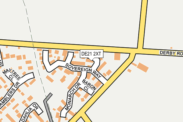 DE21 2XT map - OS OpenMap – Local (Ordnance Survey)