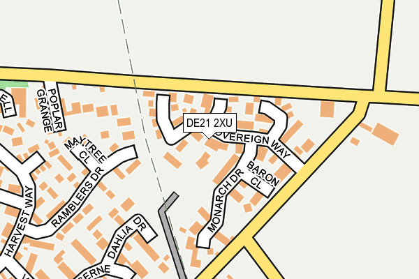 DE21 2XU map - OS OpenMap – Local (Ordnance Survey)