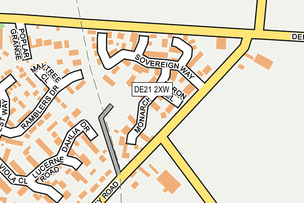 DE21 2XW map - OS OpenMap – Local (Ordnance Survey)