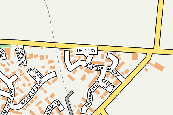 DE21 2XY map - OS OpenMap – Local (Ordnance Survey)