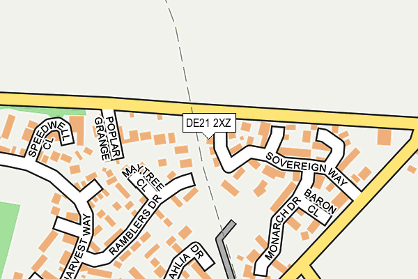 DE21 2XZ map - OS OpenMap – Local (Ordnance Survey)