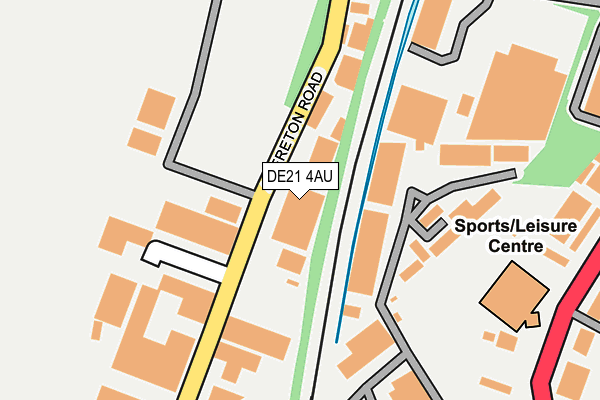 DE21 4AU map - OS OpenMap – Local (Ordnance Survey)
