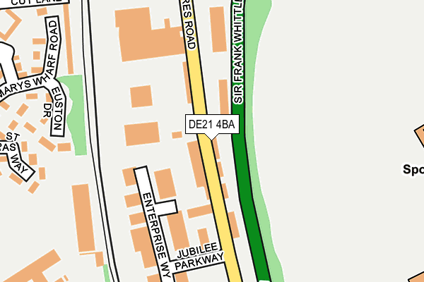 DE21 4BA map - OS OpenMap – Local (Ordnance Survey)