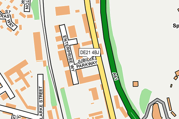 DE21 4BJ map - OS OpenMap – Local (Ordnance Survey)