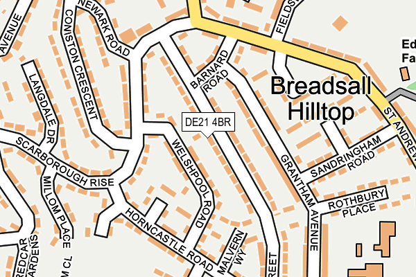 DE21 4BR map - OS OpenMap – Local (Ordnance Survey)