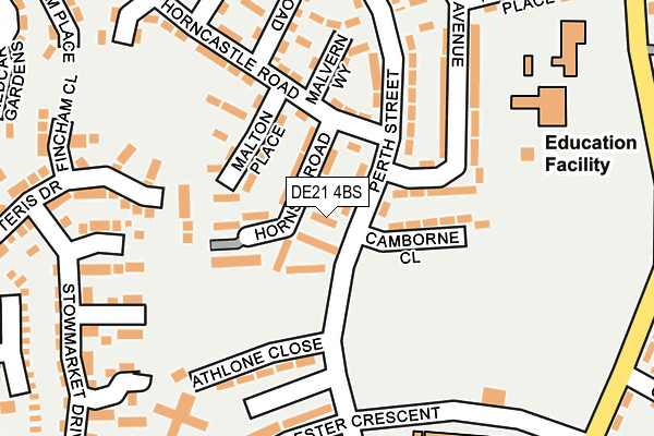 DE21 4BS map - OS OpenMap – Local (Ordnance Survey)