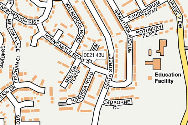 DE21 4BU map - OS OpenMap – Local (Ordnance Survey)