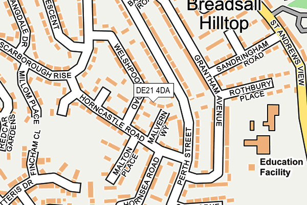 DE21 4DA map - OS OpenMap – Local (Ordnance Survey)