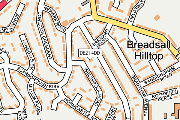 DE21 4DD map - OS OpenMap – Local (Ordnance Survey)