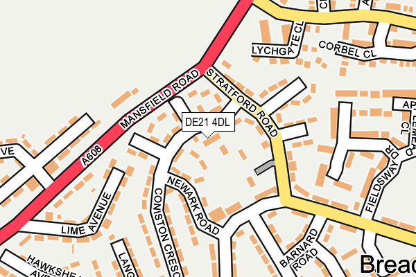 DE21 4DL map - OS OpenMap – Local (Ordnance Survey)