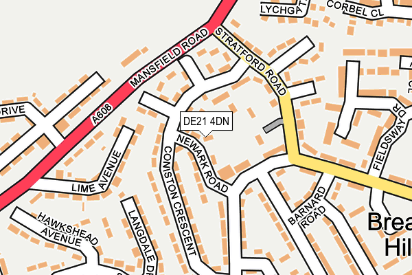 DE21 4DN map - OS OpenMap – Local (Ordnance Survey)