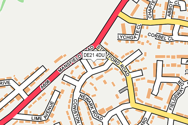 DE21 4DU map - OS OpenMap – Local (Ordnance Survey)