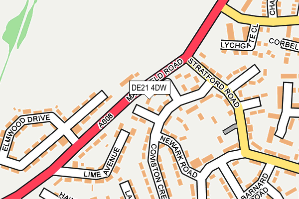 DE21 4DW map - OS OpenMap – Local (Ordnance Survey)