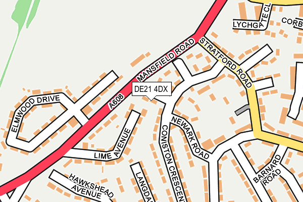 DE21 4DX map - OS OpenMap – Local (Ordnance Survey)
