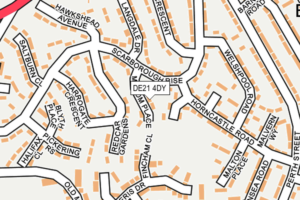 DE21 4DY map - OS OpenMap – Local (Ordnance Survey)