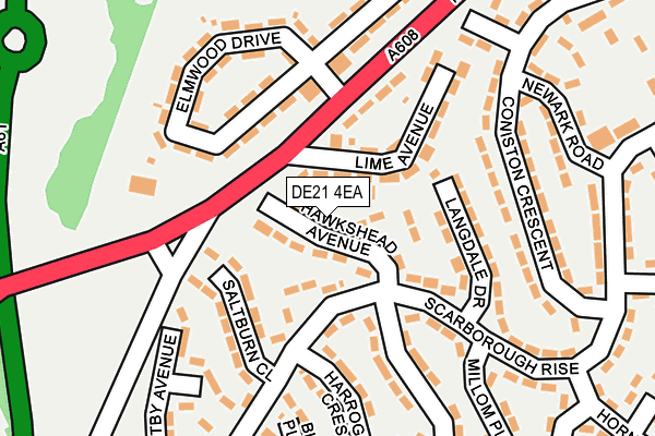 DE21 4EA map - OS OpenMap – Local (Ordnance Survey)