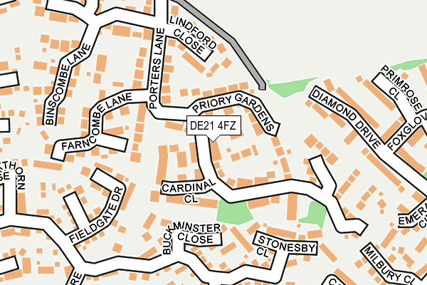 DE21 4FZ map - OS OpenMap – Local (Ordnance Survey)